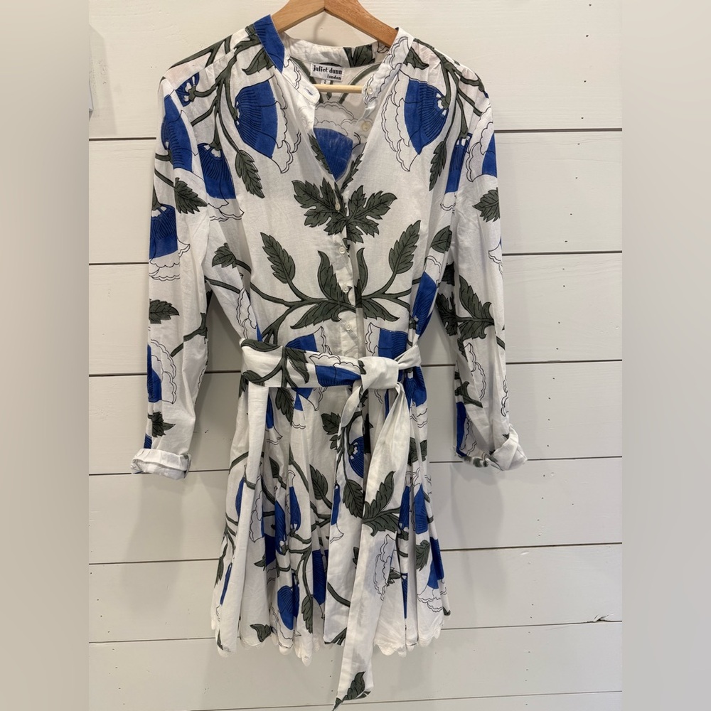 Juliet Dunn Bellflower Long Sleeve Shirt Dress